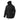 Hooded field smock with front zip and snap pockets, black canvas