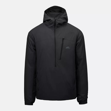 Lightweight hooded jacket in black with front zip and drawstring hood