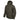 Hooded insulated jacket, olive green, full-length front zipper and drawstring hood