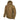 Hooded insulated jacket, tan, full-length front zipper and drawstring hood