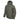 Hooded insulated jacket, gray-green, full-length front zipper and drawstring hood
