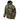 Hooded insulated jacket, green and tan camo, full-length front zipper and drawstring hood
