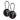 Obsidian Black 3-digit combination cable lock set with two braided steel cables