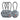Gray 3-digit cable lock set of four with steel cable loops and dials