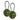 OD Green 3-digit combination cable lock set with two braided steel cables