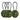 Olive green 3-digit cable lock set of four with steel cable loops and dials