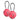 Red 3-digit cable lock pair with steel cable loops and dials