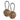 Tan 3-digit cable lock pair with steel cable loops and dials