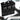 Black rifle magazine sling pouch with front magazine pocket panels and web strap