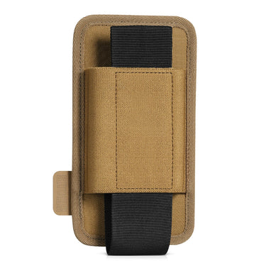 Single-slot tactical magazine holder, Flat Dark Earth with black elastic strap
