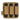 Tactical pistol magazine holder, tan fabric with black retention panels, 3-slot design