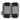 Rifle magazine holder pouch, 2-slot design with grey fabric and elastic top bands