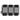 AR-15/AK-47 rifle magazine holder, 3-slot panel with grey fabric and black bands
