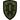 Embroidered shield-shaped military command patch with olive background and dark insignia