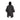Hooded poncho with drawcord hem, front panel and chest pocket, black