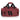 Burgundy pistol range bag with black stripe front panel, black handles, and zip compartments