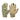 Tactical gloves pair with green/khaki camo palm and tan back, beige fingertips, loop