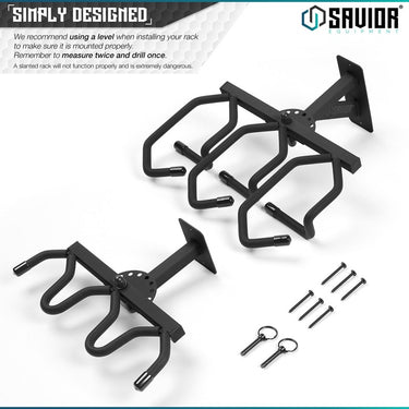 3-slot wall-mounted rifle rack in Obsidian black, angled cradle arms and mounting hardware.