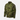 Green camouflage field shirt with stand collar, zip front, and utility pockets