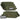 4 pack loose ammo carriers in OD green with front rectangular label windows