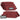 4 pack loose ammo carriers in red fabric with front rectangular label windows