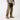 Black and tan color-block cargo pants with multiple utility pockets