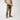 Tan cargo pants with side cargo pocket and reinforced knee panels