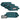4 pack loose ammo carriers in teal fabric with front label windows and straps
