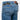 Slim jeans back view in light blue denim, two back pockets, leather patch, belt loops