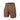 Brown cargo shorts with elastic waist and side cargo pockets