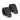 Hook-and-loop equipment straps, black fabric with stitched logo pads, 2-pack