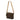 Shoulder bag with flap and MOLLE-style front straps, brown