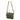 Shoulder bag with flap and MOLLE-style front straps, textured olive green