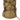 Tan nylon bag with cinch cord tie, crisscross webbing, and front pocket panel
