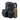 Nylon tactical backpack with side pouches and padded back panel, black with tan side bag