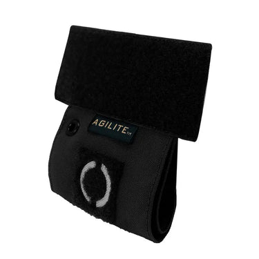 Agilite tourniquet holder pouch, black fabric with securing loop window
