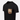 Black pocket T-shirt close-up showing chest pocket and crew neck