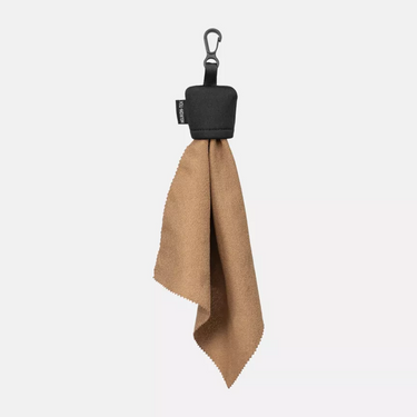 Helikon lens cleaning cloth with clip case, coyote brown microfiber panel