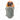 Gray camouflage knee protector with oval armor plate and side attachment straps