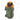 Olive green knee protector with oval armor plate and multiple webbing straps