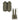 Double pistol magazine pouch in olive fabric with two front cells and loop straps