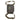 Black gas mask bag with US emblem panel and adjustable shoulder strap, side view