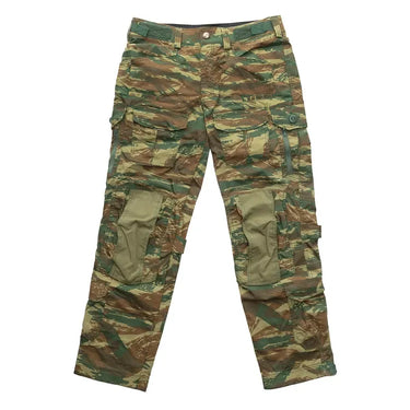 Combat tactical pants, green/brown camo, cargo pockets and belt loops