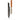 Sailor knife with wooden handle and black leather sheath, blade angled downward
