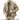 Beige-green camouflage insulated jacket with full-zip front and stand collar