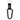 Black carabiner with strap, rounded gate and carrying loop