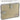 Khaki mini tablet insert with hook-and-loop straps and gray border stitching, front