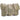 Tan sleeping bag with three rolled sections and wide gray carry strap