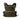 Olive green plate carrier vest with black webbing and front panel pockets.