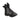 Black tactical boot sole and side zipper, showing deep lug tread